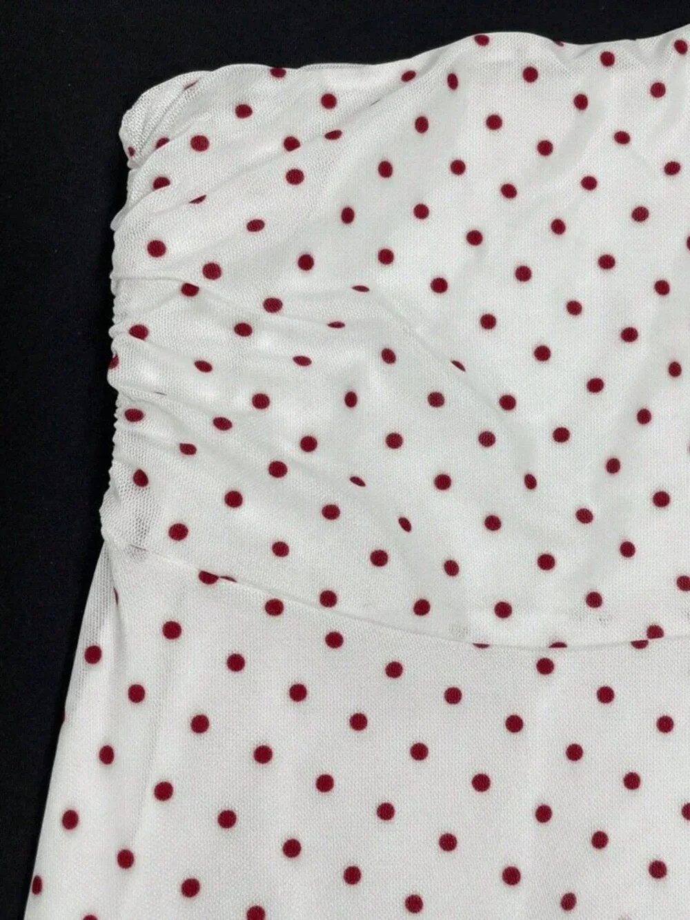 Elegant Women's Polka Dot Double-Layer Mesh Bodycon Straight Skirt